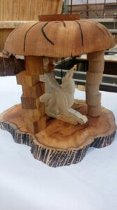 Maquette en bois du projet de sculpture "Chimères".