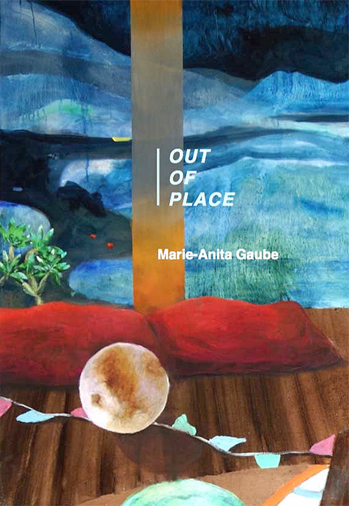 Affiche de l'exposition représantant un collage de l'artiste.